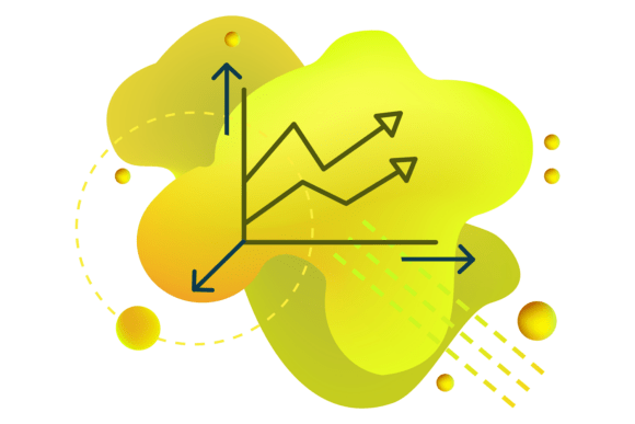Business Infographic Chart on Yellow Bub