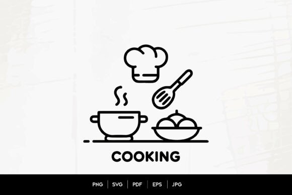 Cooking Icons Set with Pot and Utensils: Practical, Versatile Resources for Food-Centric Design
