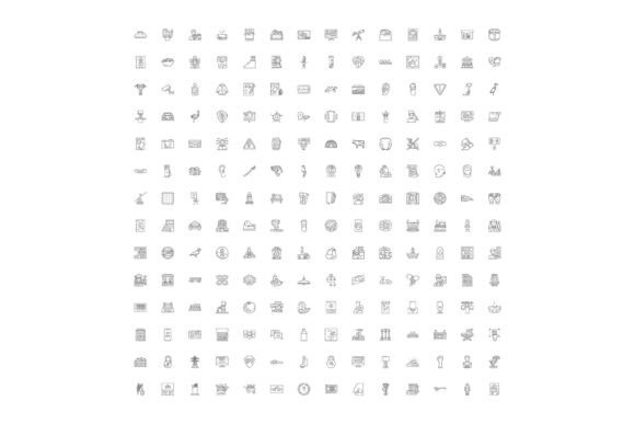 Diverse Outline Icon Collection