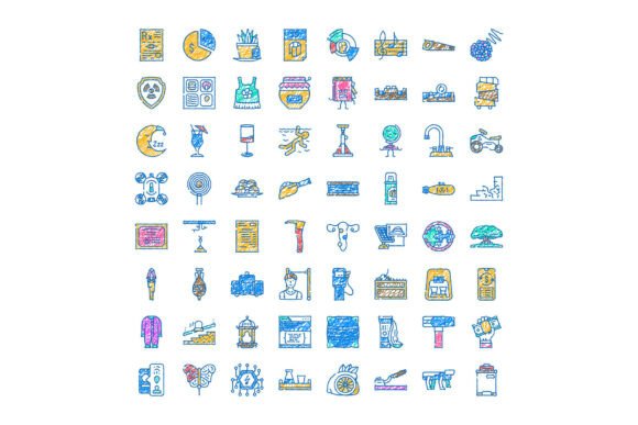 Drawing Sketch Doodle Icons Collection I