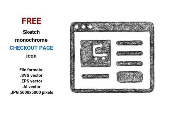 FREE Sketch Checkout Page Icon: Hand-Drawn Flexibility for Modern UI Design