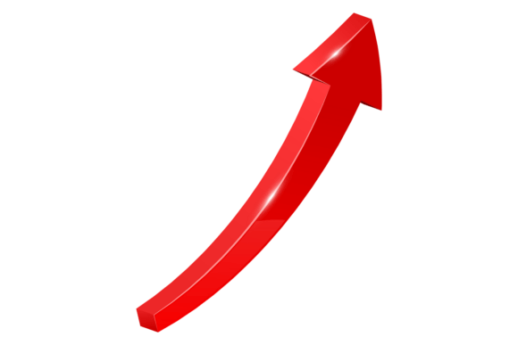 Red Glossy Infographic Growth Pointer. a: A Strategic Visual Anchor for Clarity and Direction