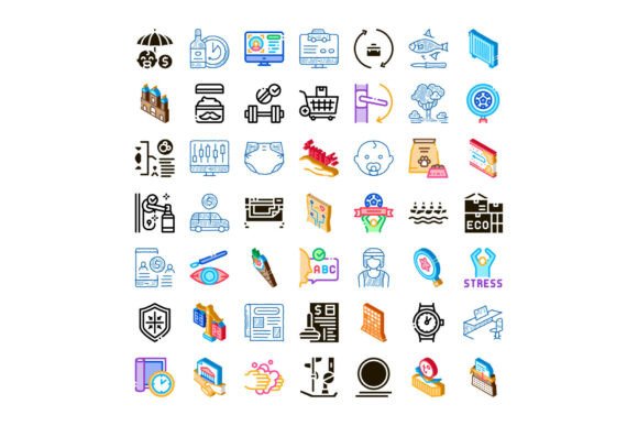 Set of Diverse Infographic Business Serv: Visual Clarity for Modern Professionals